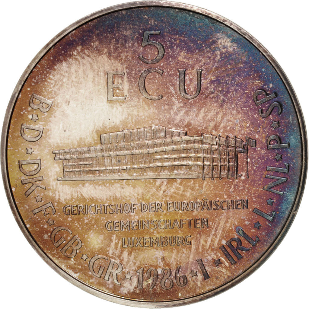 Francia, Medal, European coinage test, 5 ecu, History, 1986, EBC, Plata
