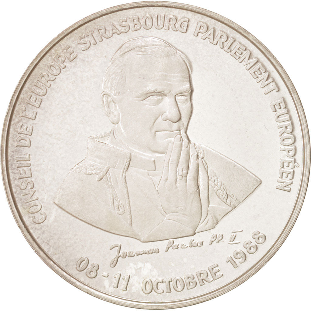 France, European coinage test, 5 ecu, History, Medal, 1988, MS(63), Silver, 29