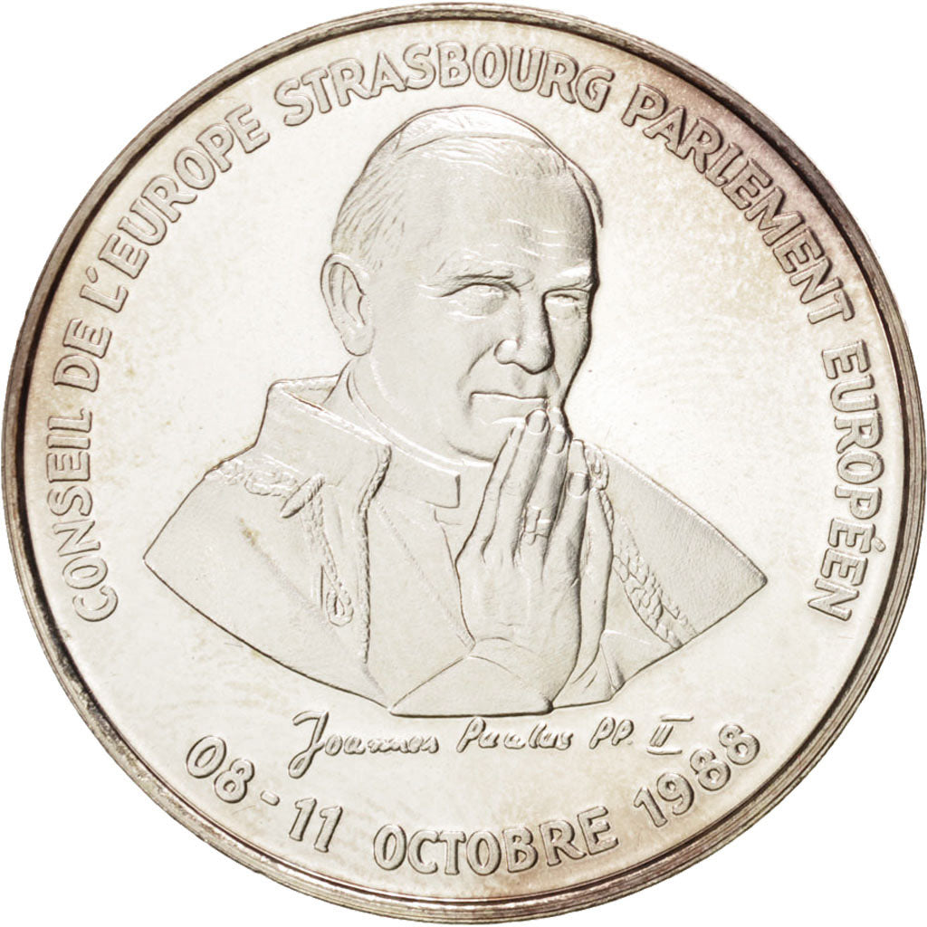 France, European coinage test, 5 ecu, History, Medal, 1988, MS(63), Silver, 29