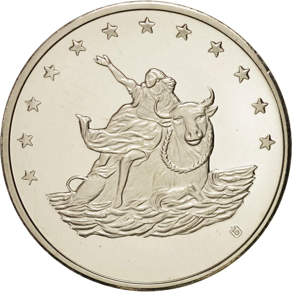 France, European coinage test, 10 euro, History, Medal, 1998, MS(63), Silver, 30