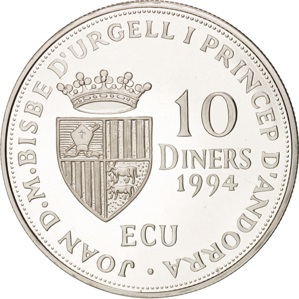 Italy, European coinage test, 10 ecu, History, Medal, 1994, MS(65-70), Silver...