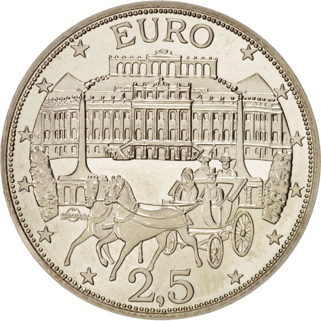 Autriche, European coinage test, 2,5 euro, History, Medal, 1998, SPL, Nickel, 30