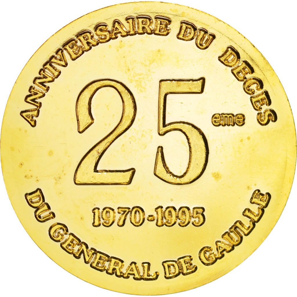 France, Medal, Charles de Gaulle, 25th death anniversary, History, 1995, SUP