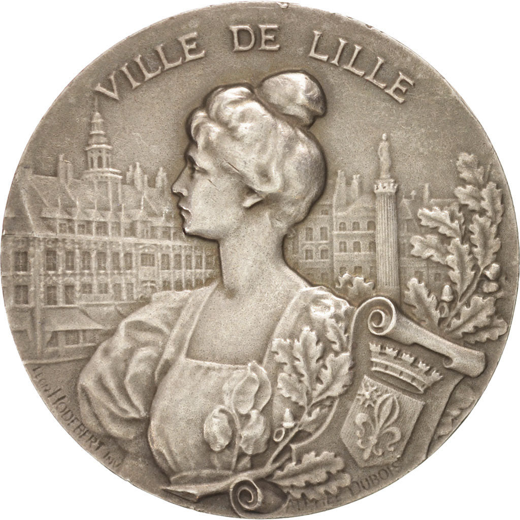 France, Ville de Lille, Politics, Society, War, Medal, 1952, AU(55-58), Silve...