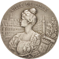 France, Ville de Lille, Politics, Society, War, Medal, 1952, AU(55-58), Silve...