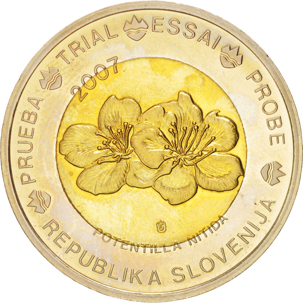 Slovenia, European coinage test, 2 euro, Politics, Society, War, Medal, 2007,...
