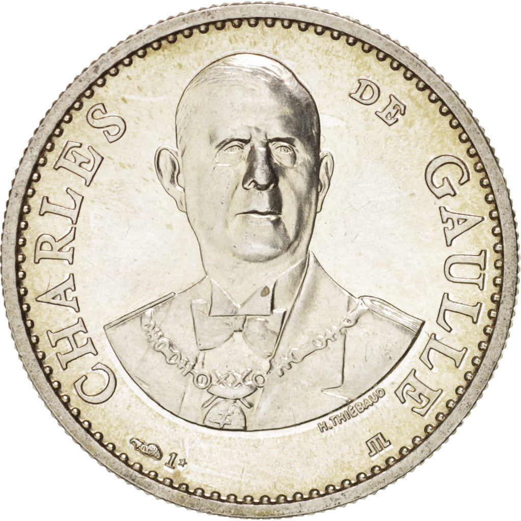 France, Medal, Charles De Gaulle, History, 1983, AU(55-58), Silver