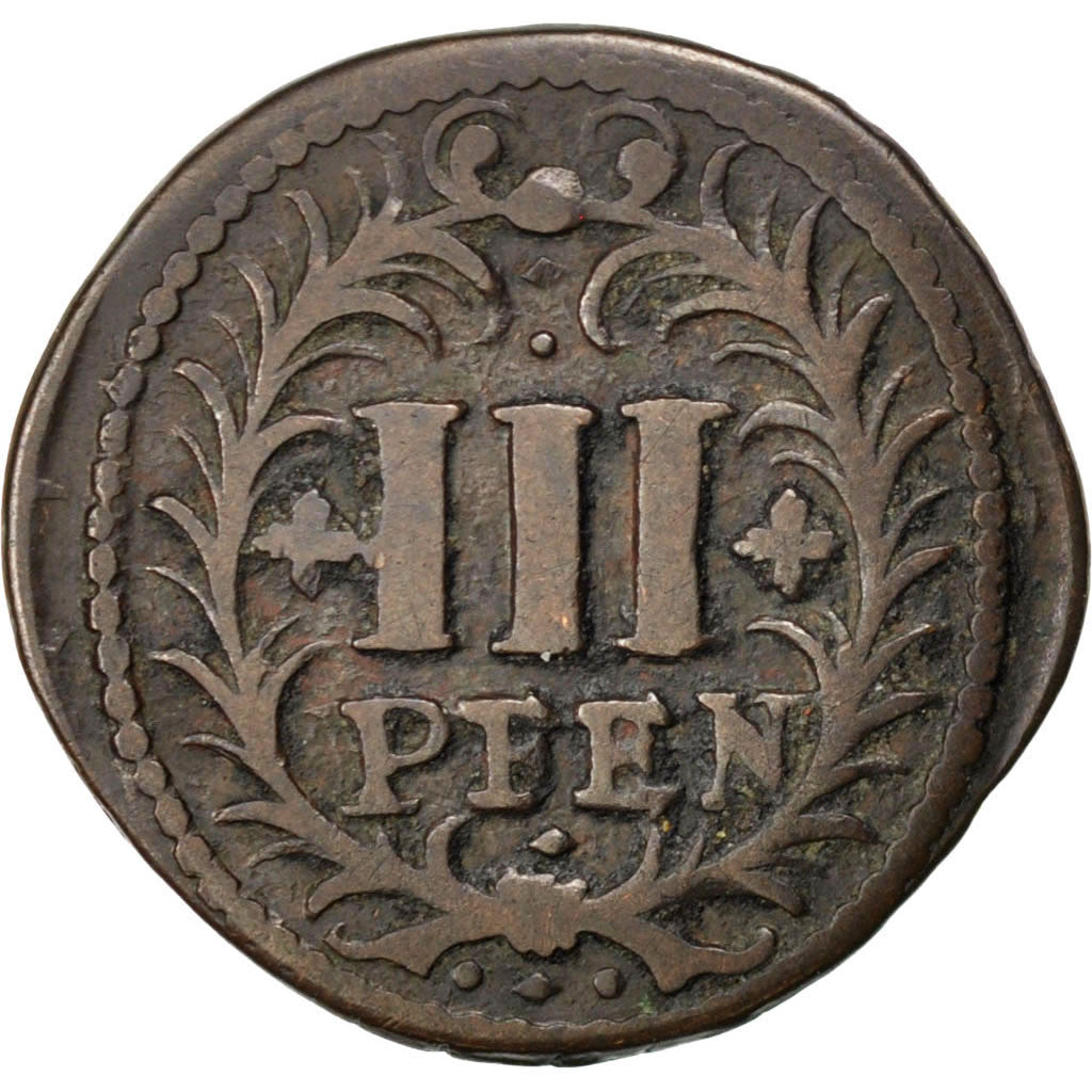 Coin, German States, HAMM, 3 Pfennig, 1739, EF(40-45), Copper, KM:75