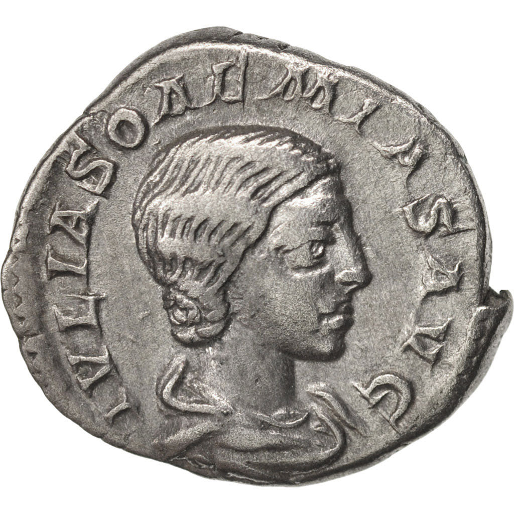Coin, Julia Soaemias, Denarius, 219, Roma, AU(50-53), Silver, RIC:243
