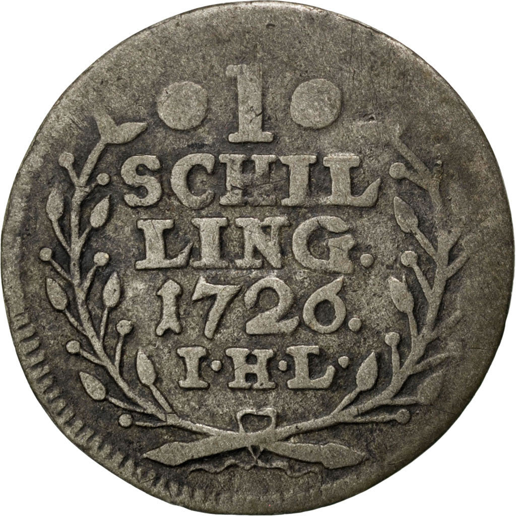 Coin, German States, HAMBURG, Schilling, 12 Pfennig, 1726, VF(20-25), Silver