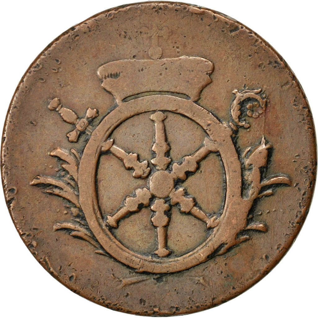 Coin, German States, MAINZ, Emeric Josef, 4 Pfennig, 1766, EF(40-45), Copper