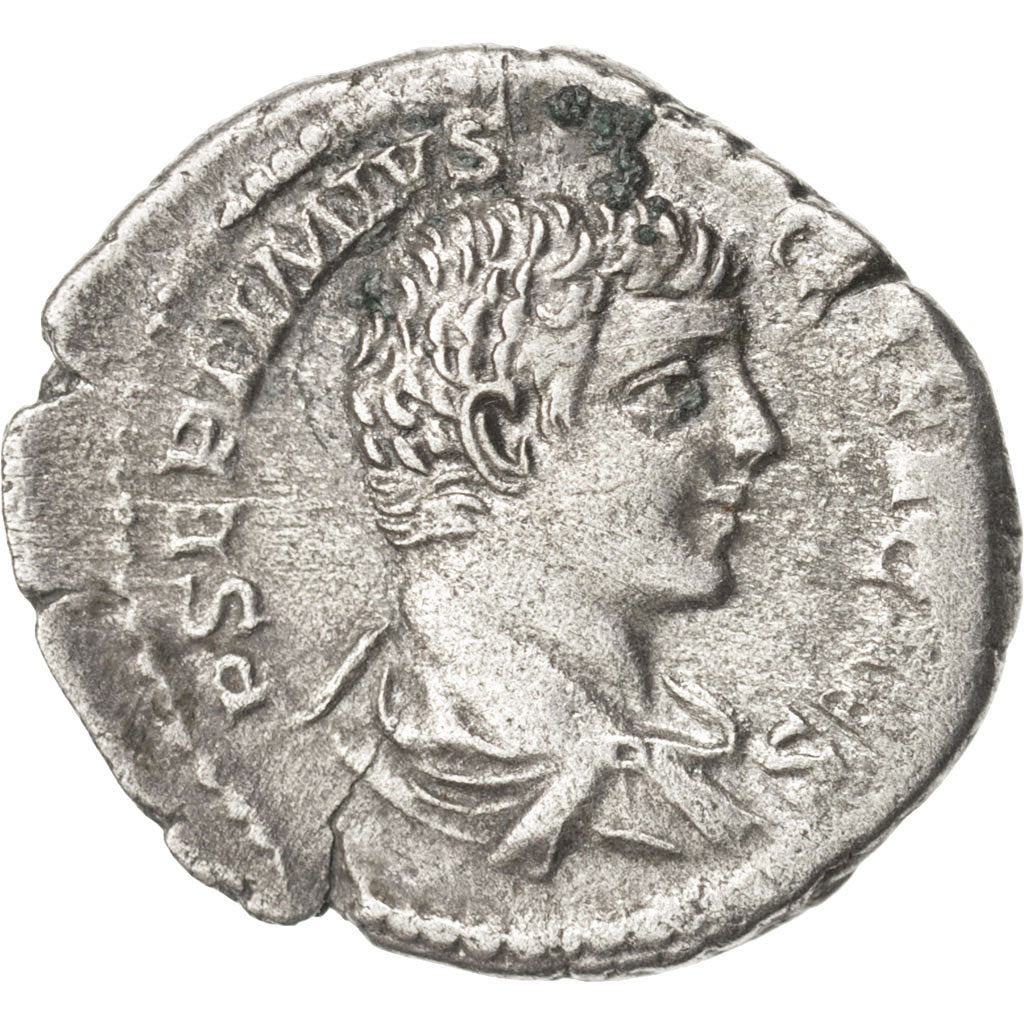 Coin, Geta, Denarius, 207, Roma, AU(50-53), Silver, RIC:34b
