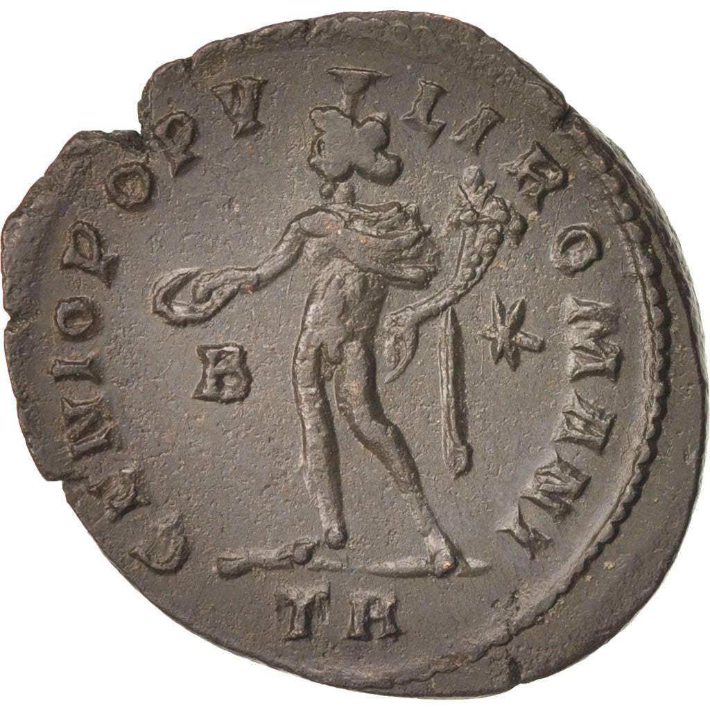 Moneta, Diocletian, Follis, 299, Trier, SPL, Rame, RIC:278 var.