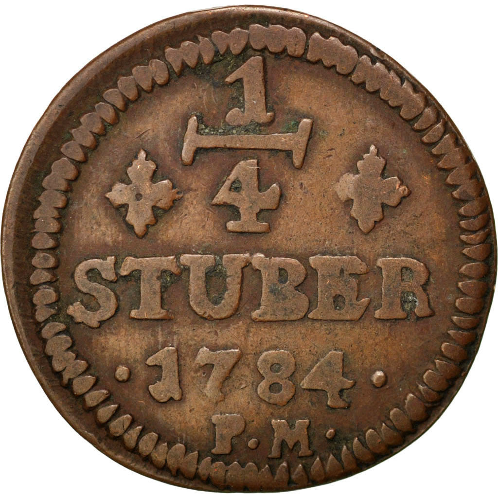 Moneta, Stati tedeschi, JULICH-BERG, Karl Theodor, 1/4 Stüber, 1784, BB, Rame