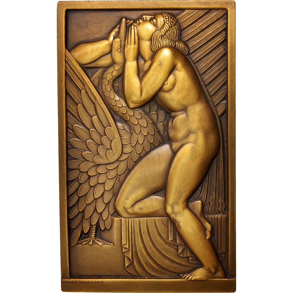 Francia, Medal, Leda and the swan, 1925, Lavrillier, SPL, Bronzo