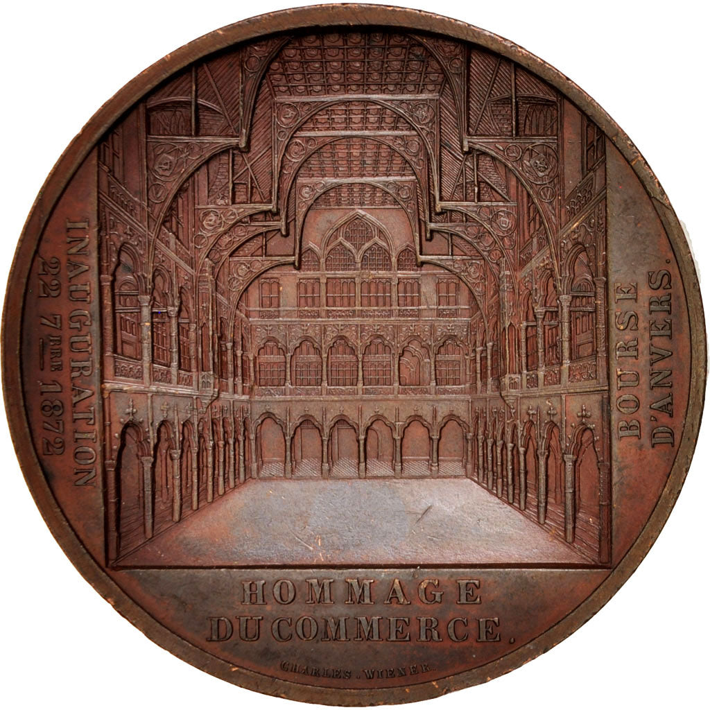 België, Medal, Anvers stock market inauguration, Arts & Culture, 1872, Wiener