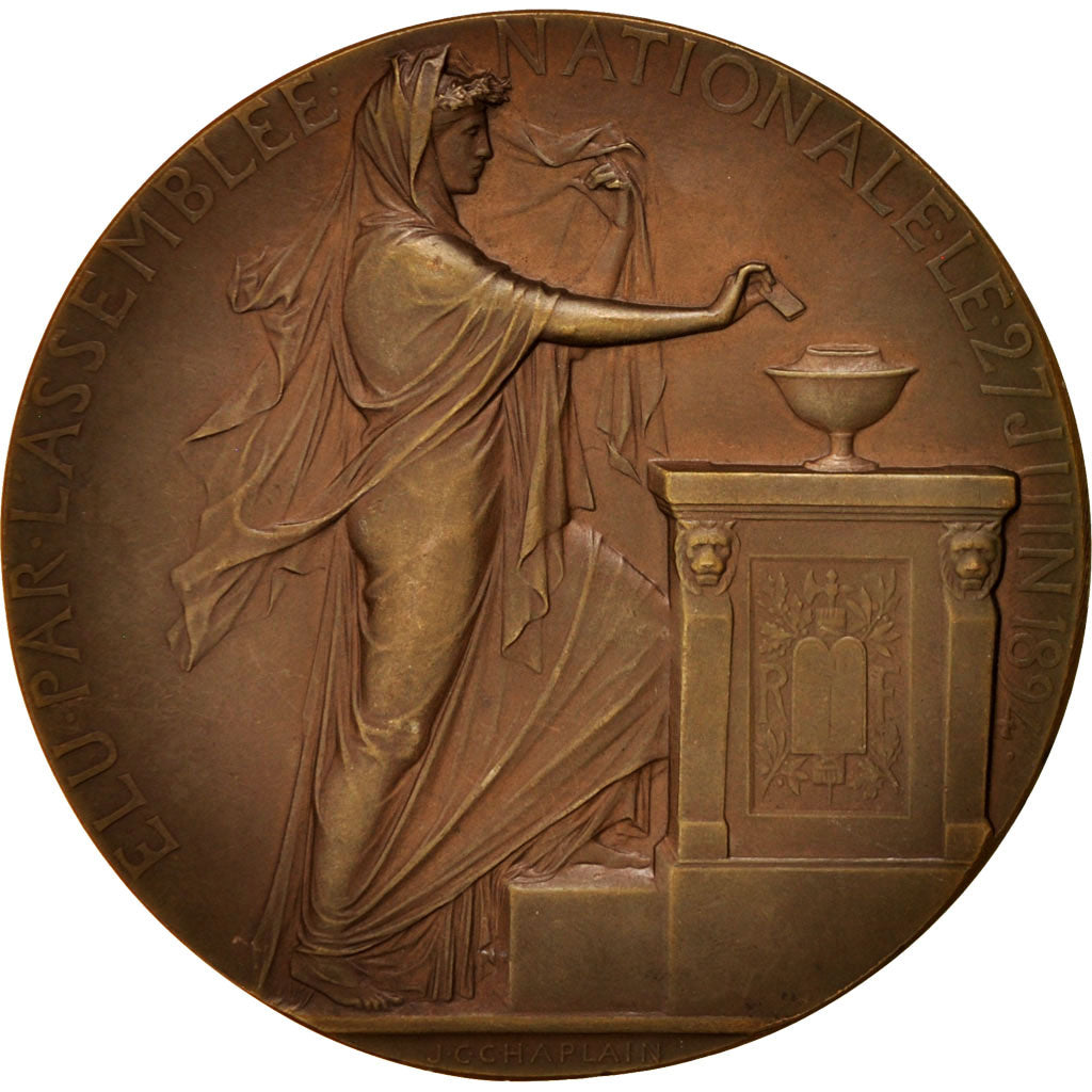 France, Medal, President Casimir Perier, History, 1894, Chaplain, AU(55-58)