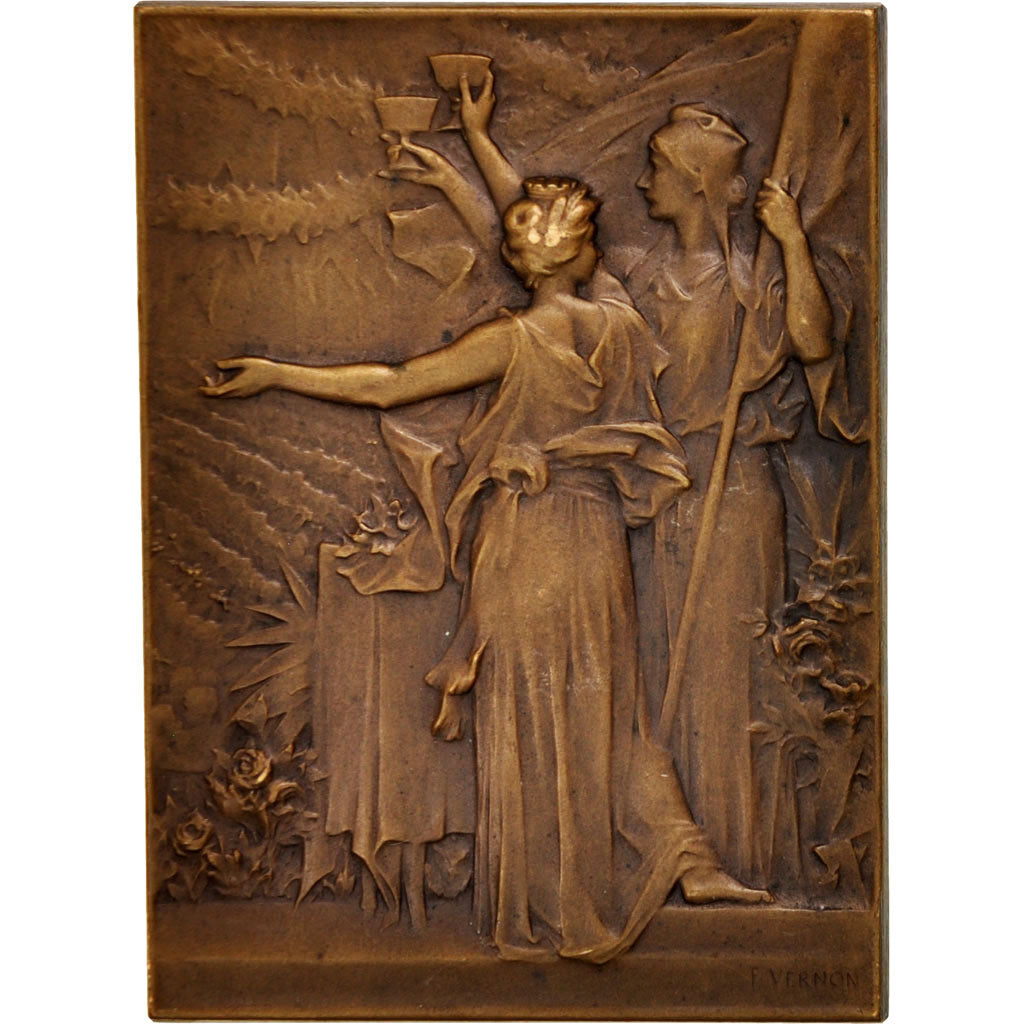 Francia, Medal, Mayors of France banquet, History, 1900, Vernon, SPL-, Bronzo