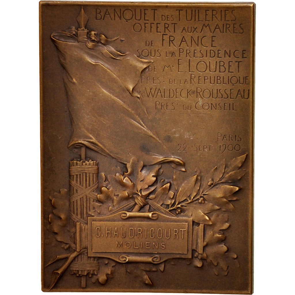 Francia, Medal, Mayors of France banquet, History, 1900, Vernon, SPL-, Bronzo