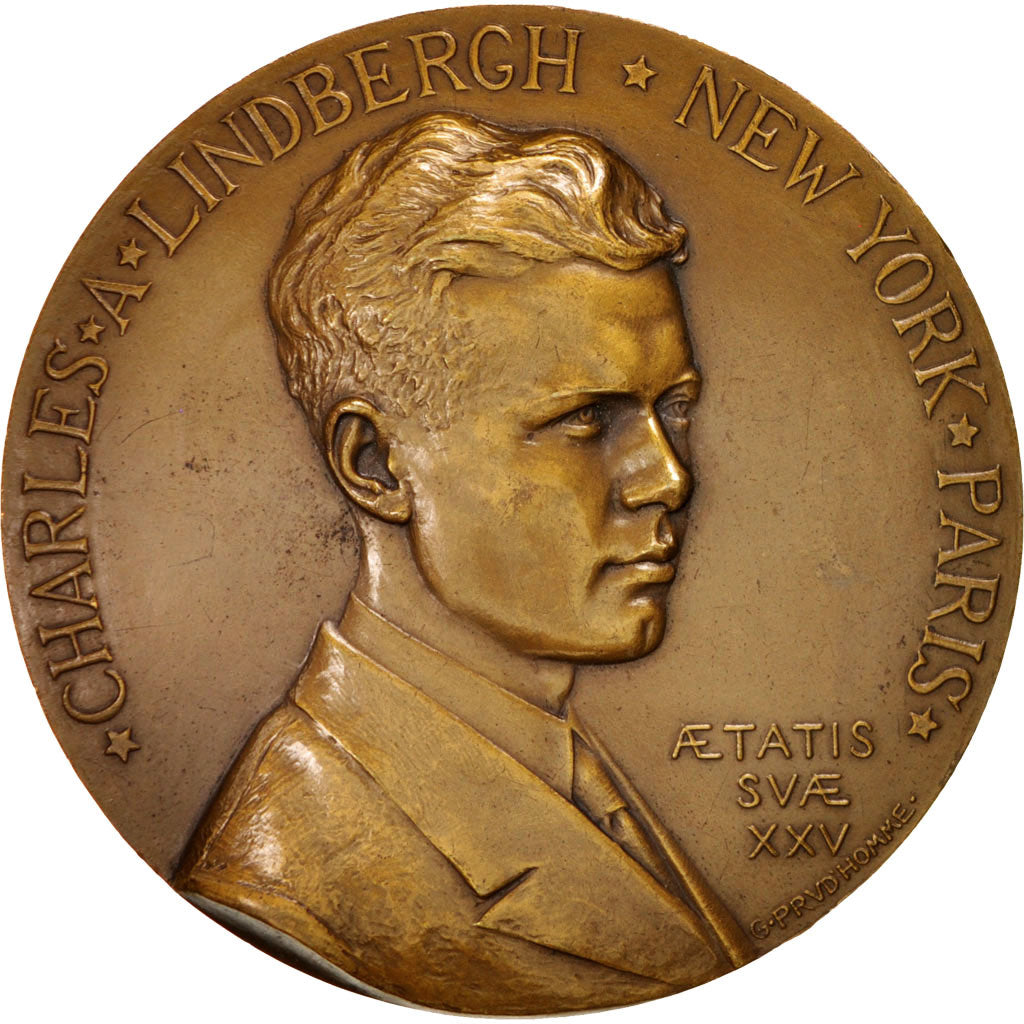 France, 1srt Flight New-York - Paris, Lindbergh, Aviation, Medal, 1927, SPL,...