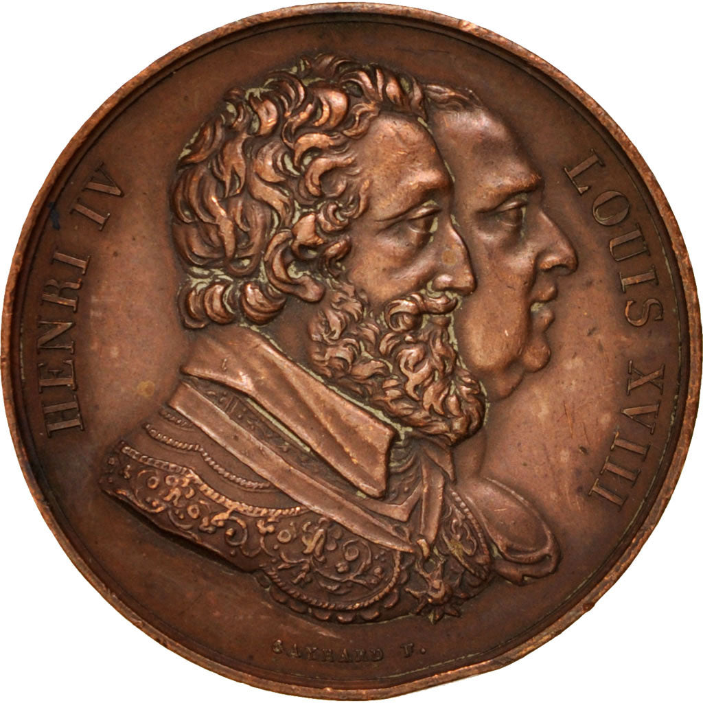 Francia, Medal, Henry IV statue re-establishment, History, Gayrard, MBC+, Cobre