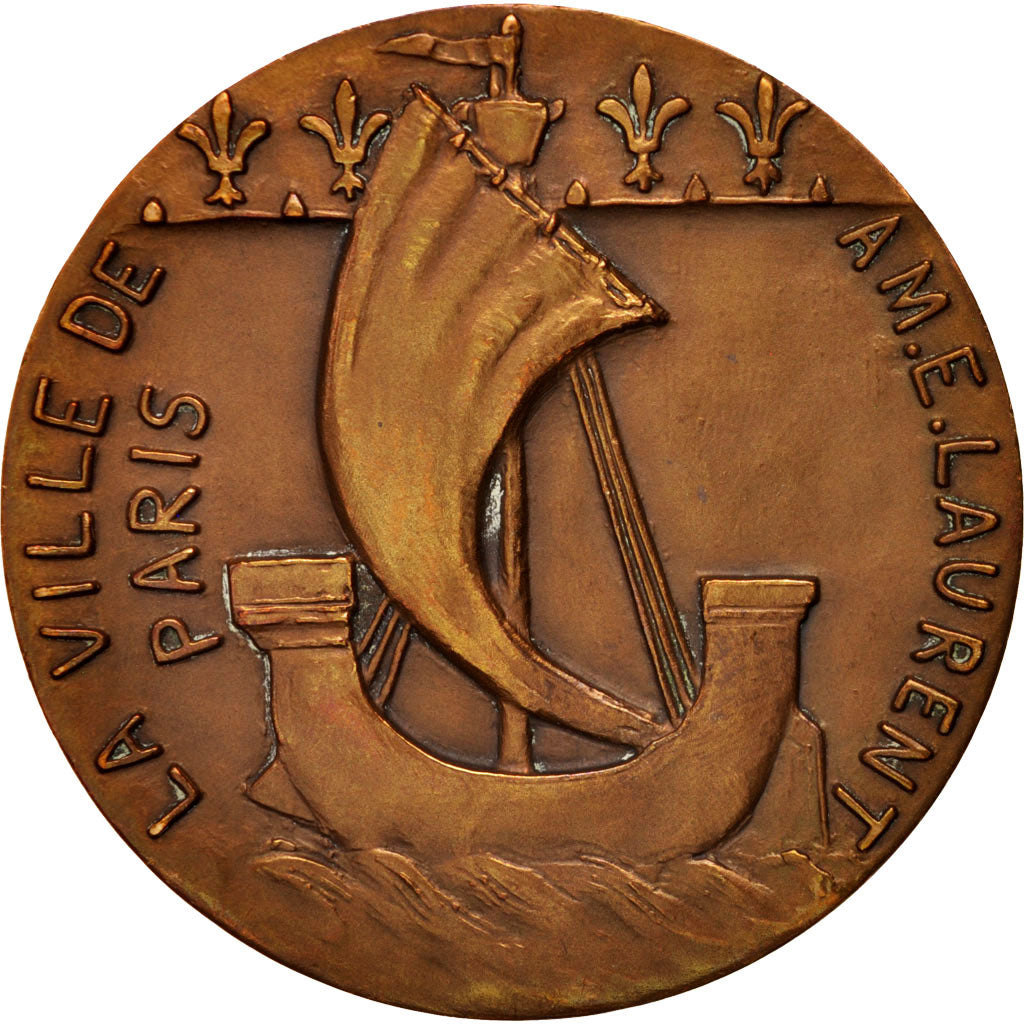 France, Medal, E. Laurent Police Prefect, Politics, Society, War, 1915