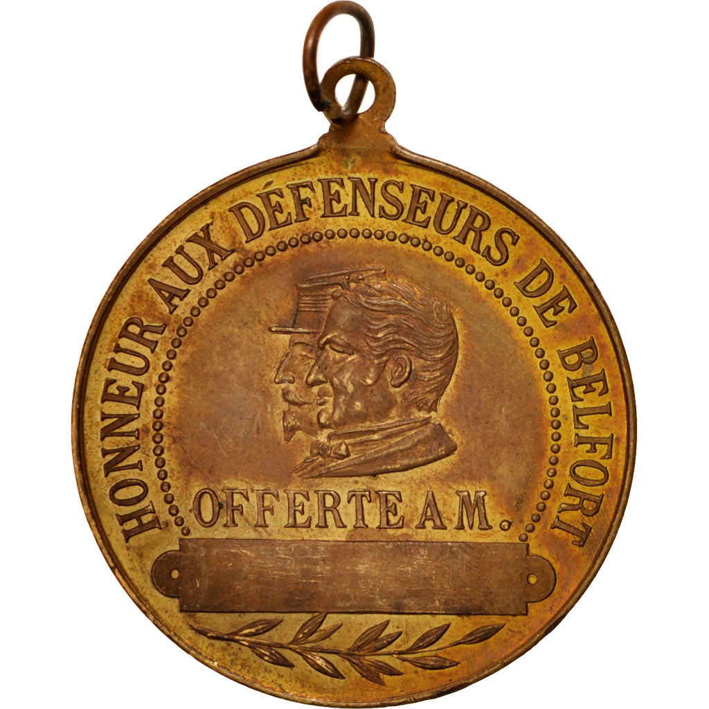 France, Belfort, History, Medal, 1896, AU(55-58), Copper, 37