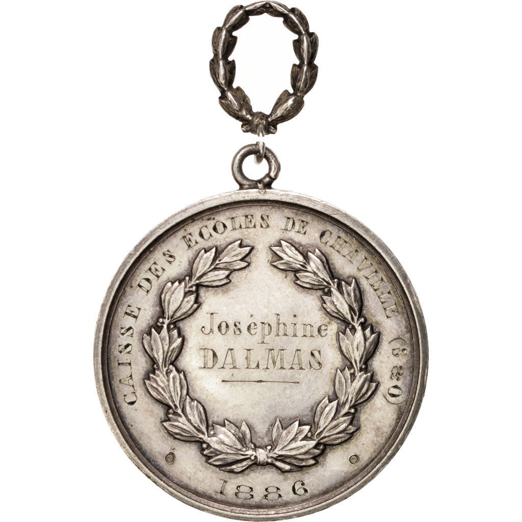 France, Medal, Certificat d'Études, Arts & Culture, 1886, TTB+, Argent