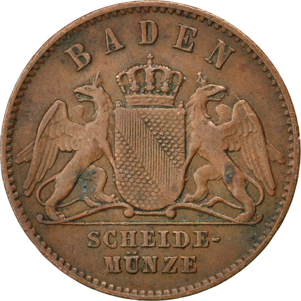 GERMAN STATES, Kreuzer, 1862, KM #242, AU(50-53), Copper, 21.6, 4.25