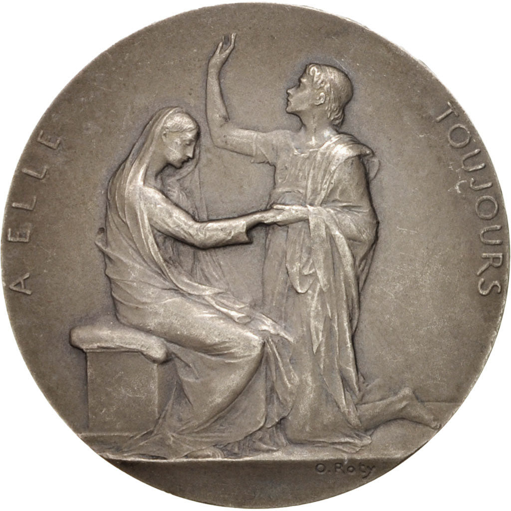 France, Wedding medal, Religions & beliefs, Medal, 1913, AU(55-58), Roty