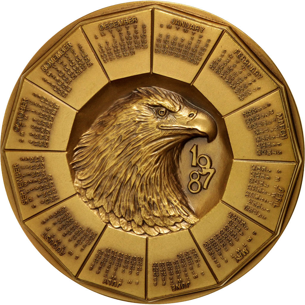 Stati Uniti, Medal, 1987 eagle calendar, Politics, Society, War, 1987, Edwart