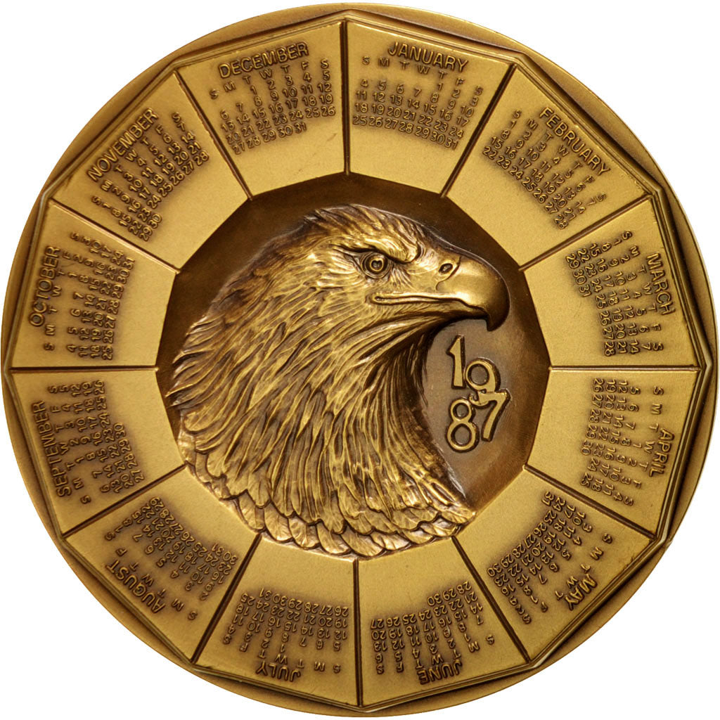 United States, Medal, 1987 eagle calendar, Politics, Society, War, 1987, Edwart