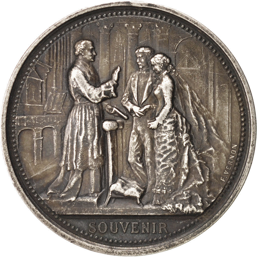 France, Wedding medal, Religions & beliefs, Medal, SUP, Vernon, Argent, 34