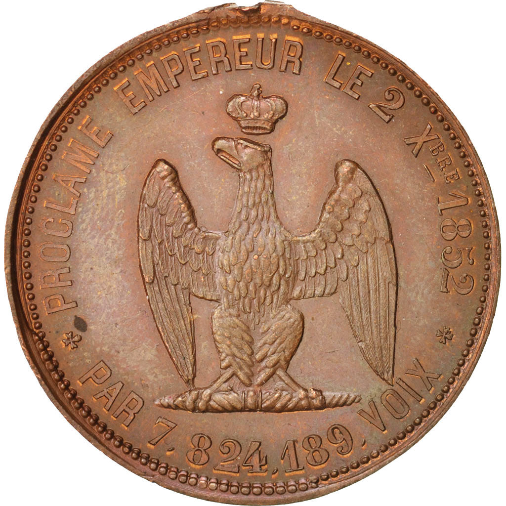 France, Medal, Napoléon III proclamation, History, 1852, Garnier, MS(63)