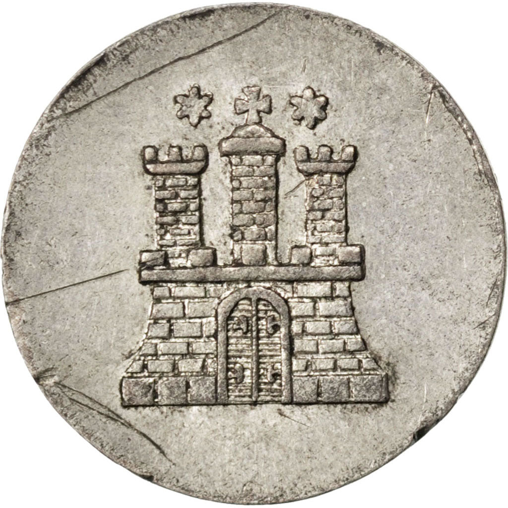 GERMAN STATES, Dreiling, 3 Pfennig, 1851, KM #569, AU(55-58), Silver, 0.50