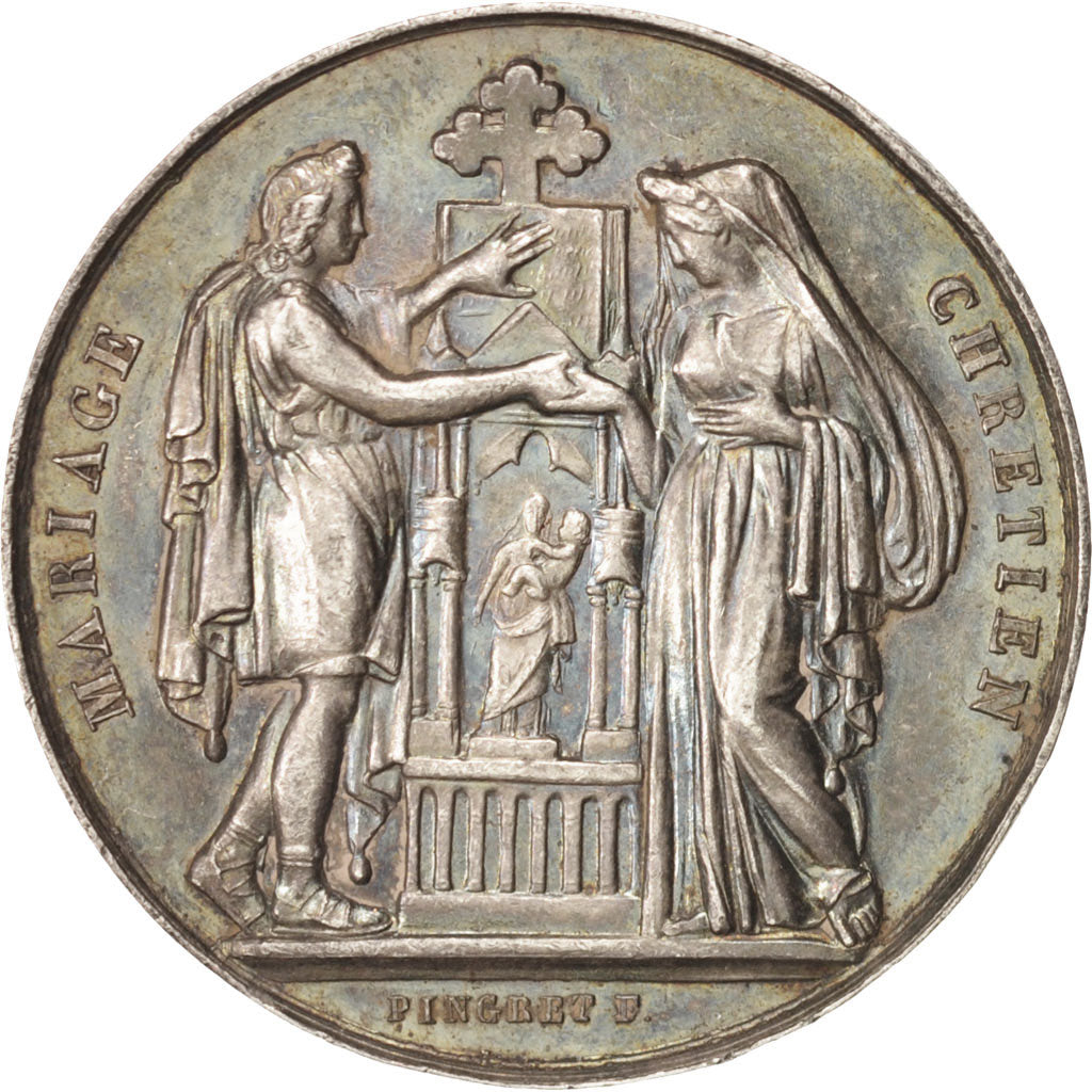 France, Wedding medal, Religions & beliefs, Medal, AU(50-53), Pingret