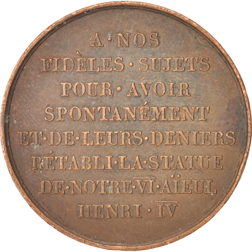 France, Medal, Henry IV statue re-establishment, History, Gayrard, AU(50-53)