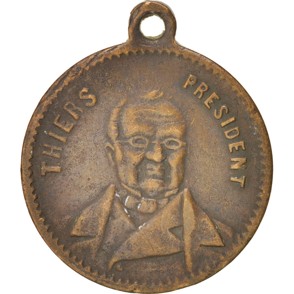 France, Medal, Adolphe Thiers, French Third Republic, History, AU(50-53), Copper