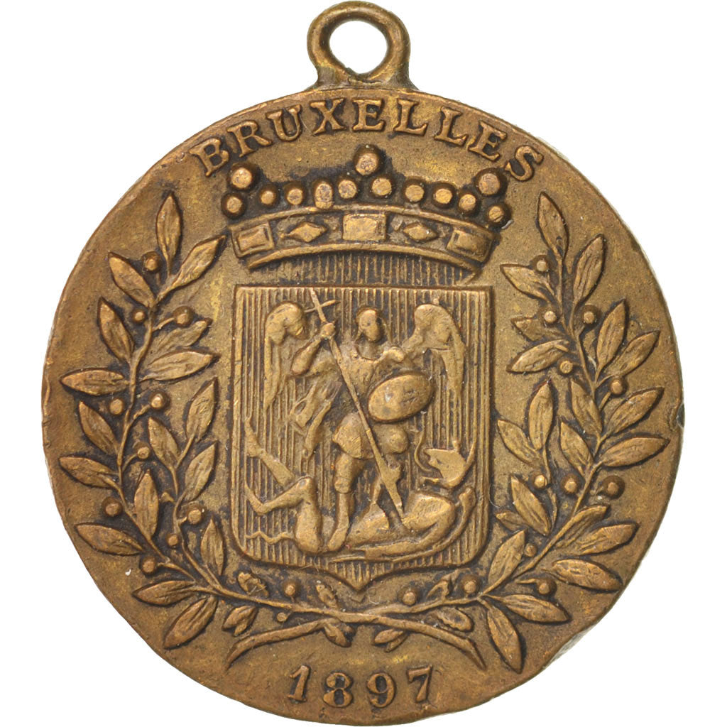 Belgique, Ville de Bruxelles, Politics, Society, War, Medal, TTB+, Bronze, 27