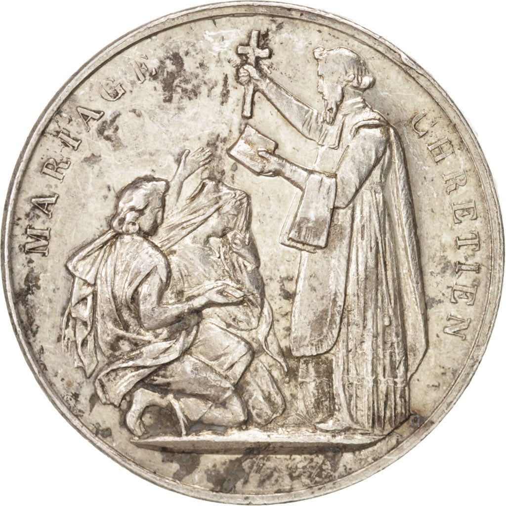 France, Wedding medal, Religions & beliefs, Medal, AU(50-53), Silver, 20