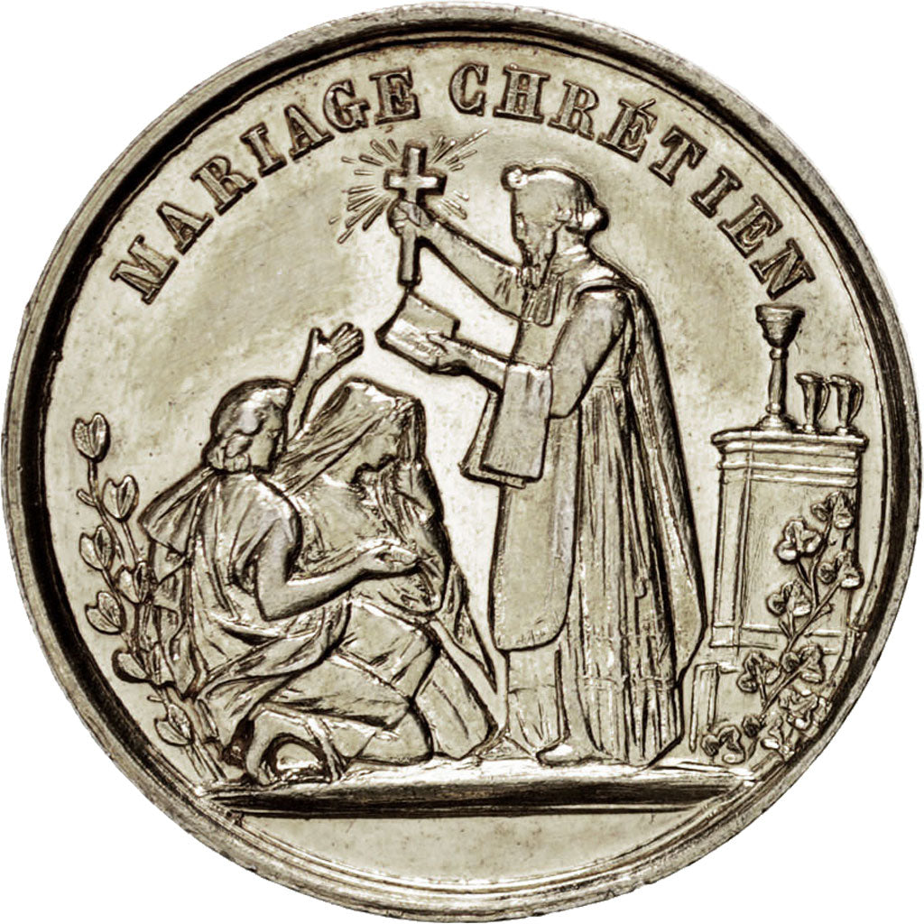 France, Medal, Wedding medal, Religions & beliefs, AU(55-58), Vermeil