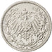 GERMANY - EMPIRE, 1/2 Mark, 1908, Berlin, KM #17, AU(55-58), Silver, 20, 2.70