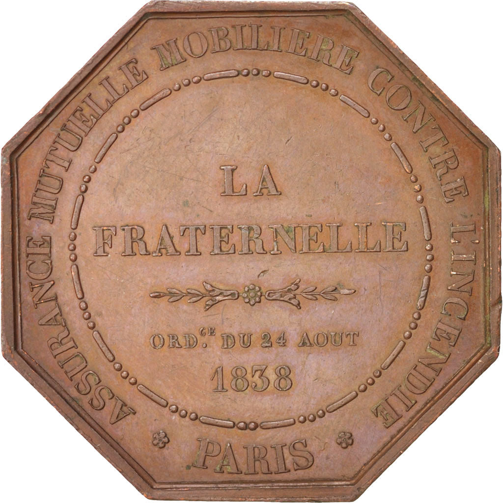 Frankreich, Token, Insurance, Insurance La Fraternelle, 1838, Dubois, VZ