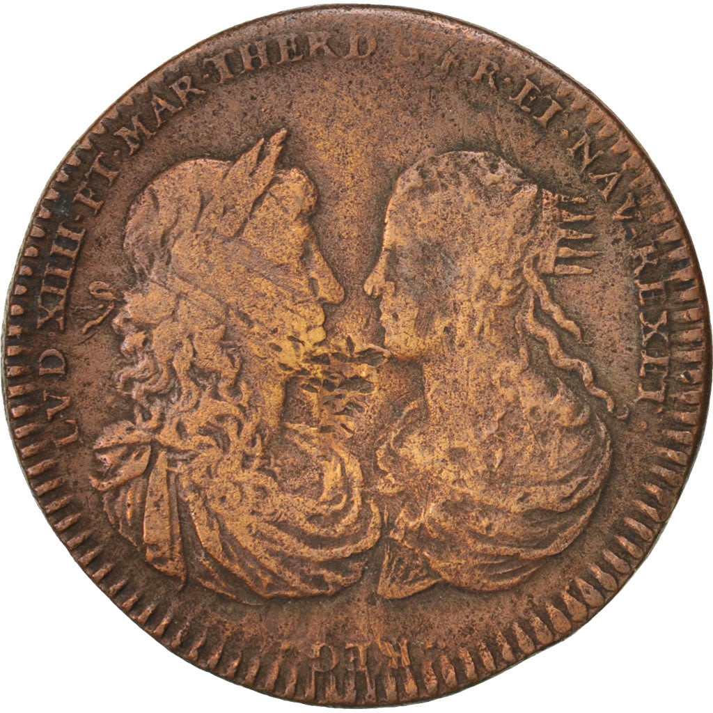 France, Royal, Legate entering in Paris, Louis XIV, Token, TB+, Cuivre, 25, F...