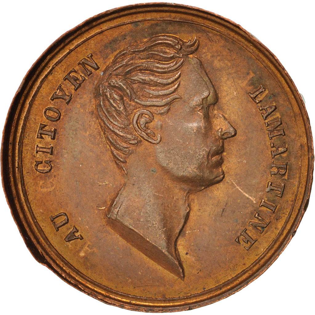 France, Louis Napoléon Bonaparte au citoyen Lamartine, Token, 1848, AU(55-58)