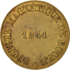 France, Club, Société magnétique de Rouen, Token, 1841, AU(55-58), Brass, 27