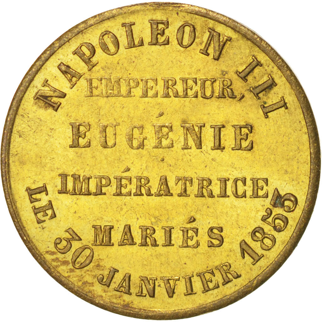 Francia, Token, Second Empire, Imperial wedding, 1853, BB+, Ottone