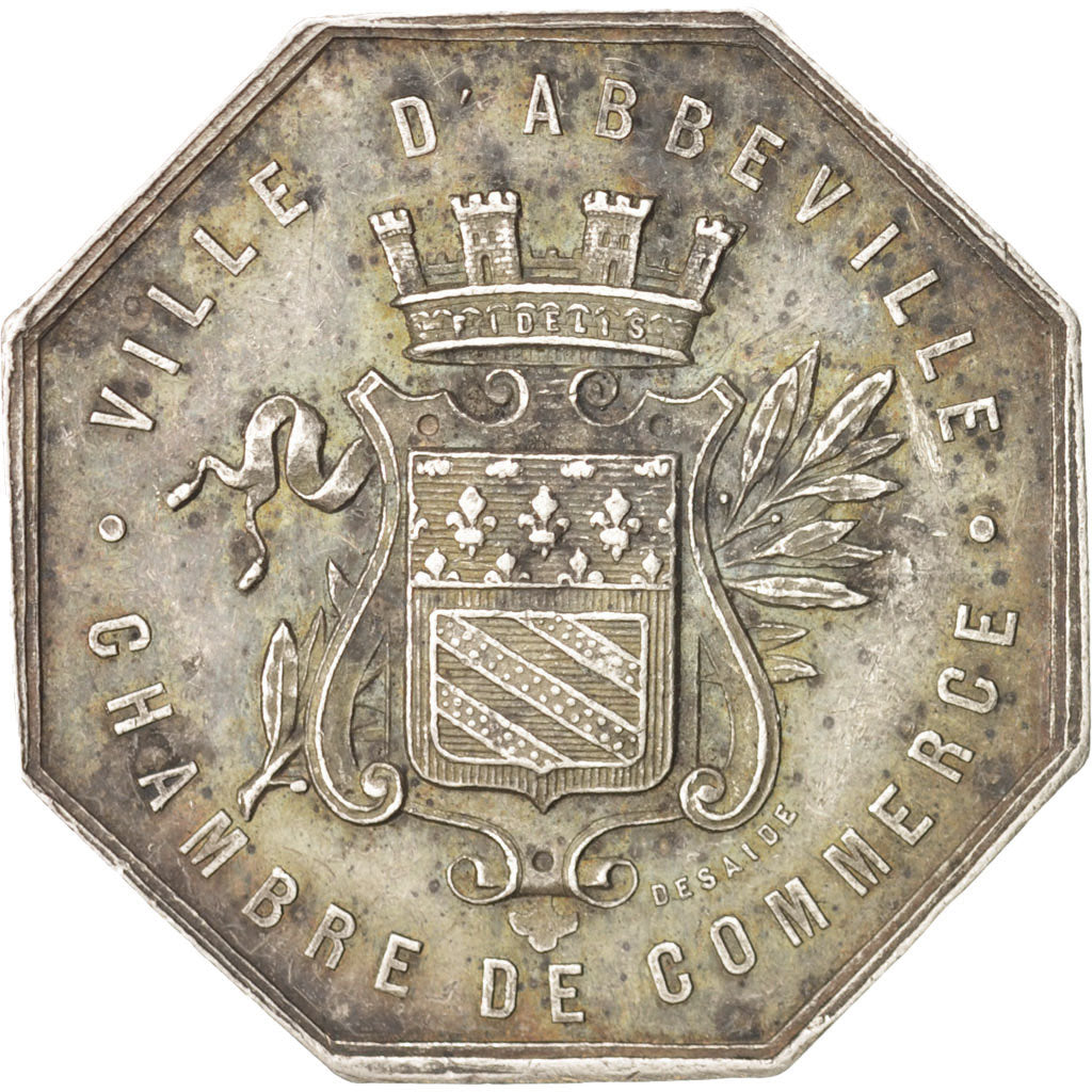 France, Token, Ministry of Commerce, Ville d'Abbeville, AU(55-58), Silver