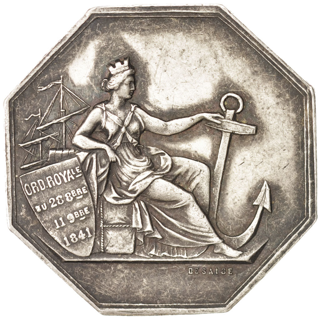 France, Token, Ministry of Commerce, Ville d'Abbeville, AU(55-58), Silver
