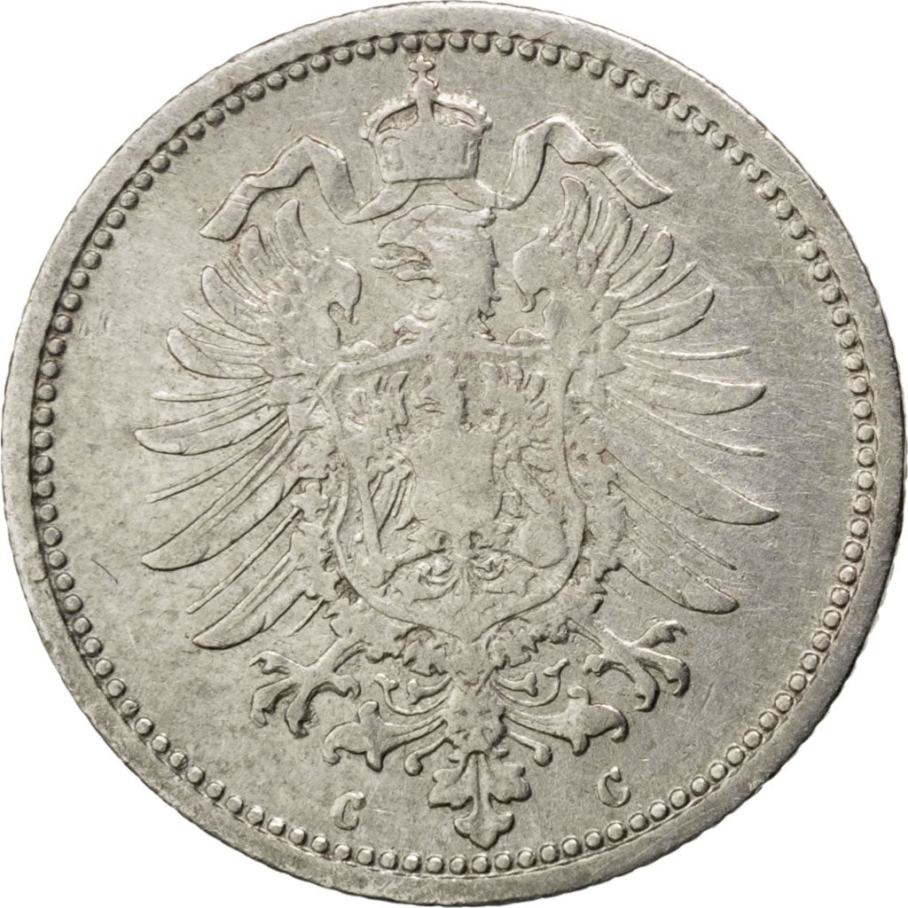 GERMANY - EMPIRE, 20 Pfennig, 1874, Frankfurt, KM #5, EF(40-45), Silver, 0.95